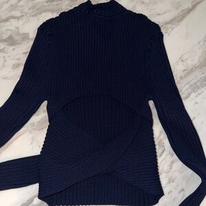 Aje Navy Textured Top